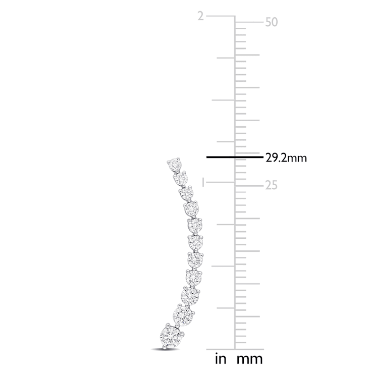 1 1/6 CT TW Diamond Graduated Drop Earrings in 14K White Gold