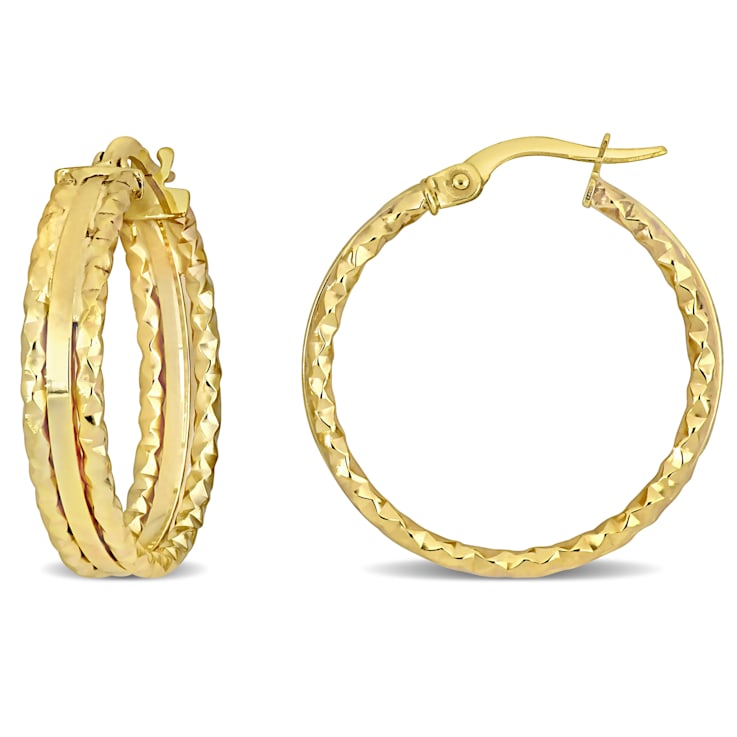 10 Karat Yellow Gold 25Mm Hoop Earrings