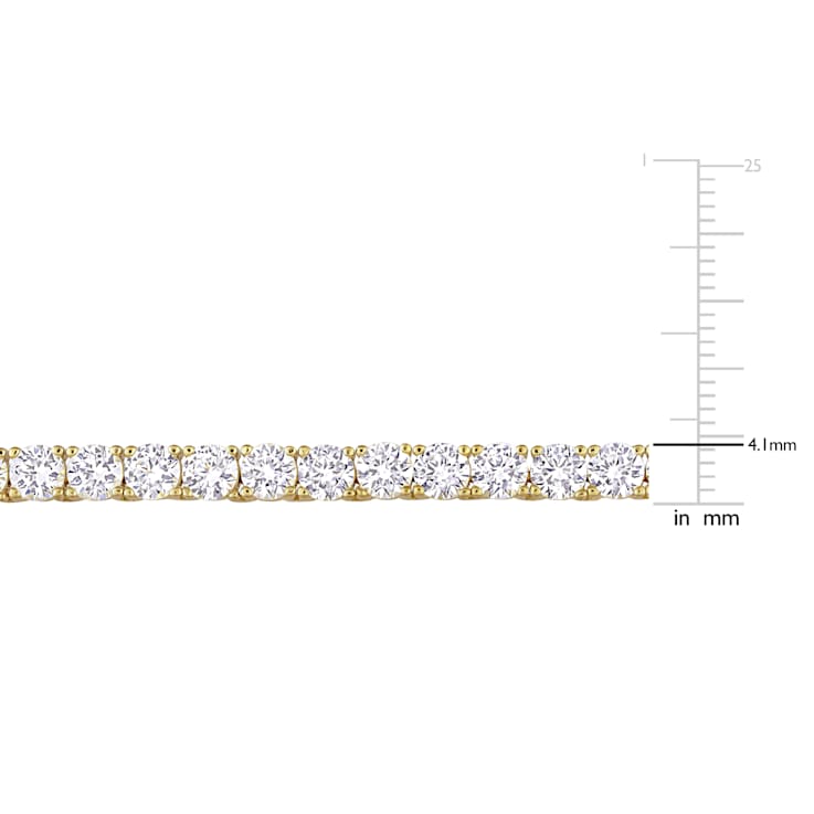 33 CT TGW Created White Sapphire Tennis Necklace in Yellow Plated
Sterling Silver
