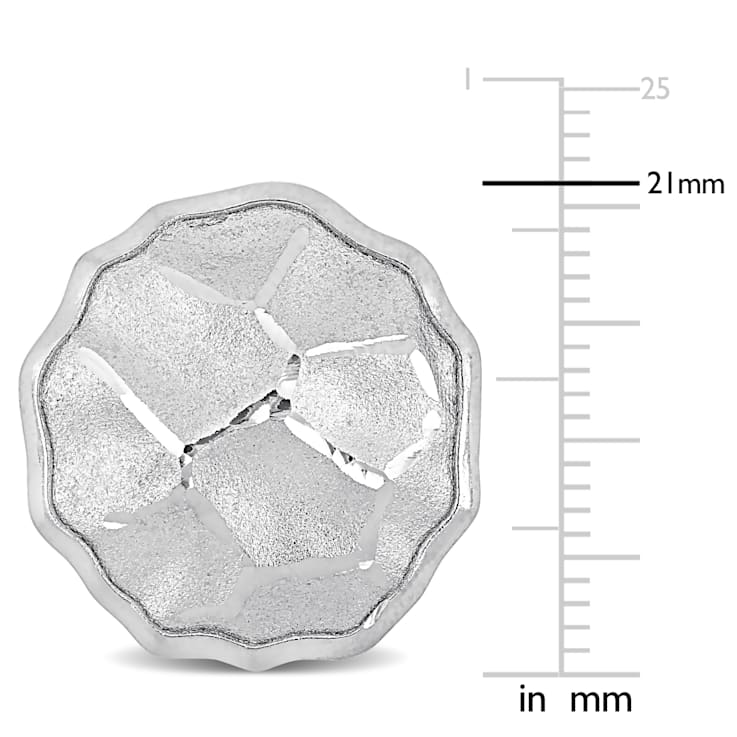21MM Hammered Disc Earrings in Sterling Silver
