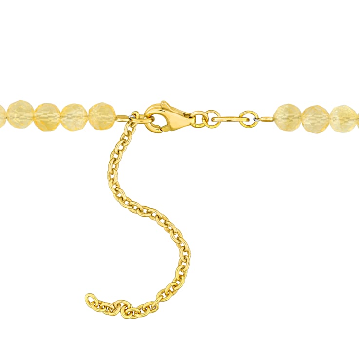9 3/8ctw Citrine Beaded Necklace in Yellow Plated Sterling Silver