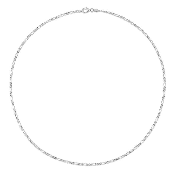 2.2MM Figaro Chain Necklace in Sterling Silver