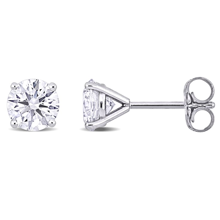 1 CT TW Lab-Grown Diamond Stud Earrings in 14K White Gold