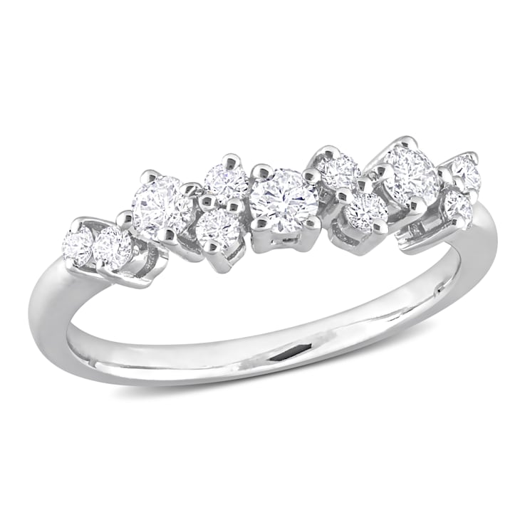 1/2 CT TW Diamond Semi-Eternity Ring in Platinum