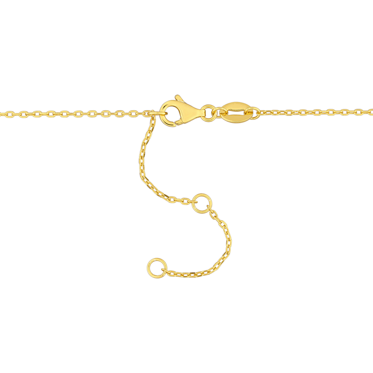 3/5ctw Green Onyx Bead Bar Necklace in Yellow Plated Sterling Silver
