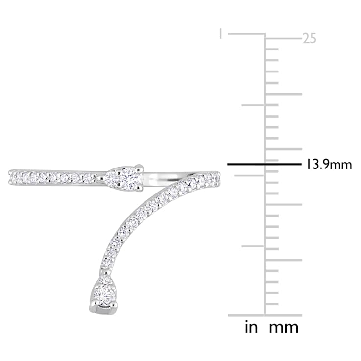 1/4 CT TW Diamond Semi-Eternity Open Twist Ring in 14K White Gold