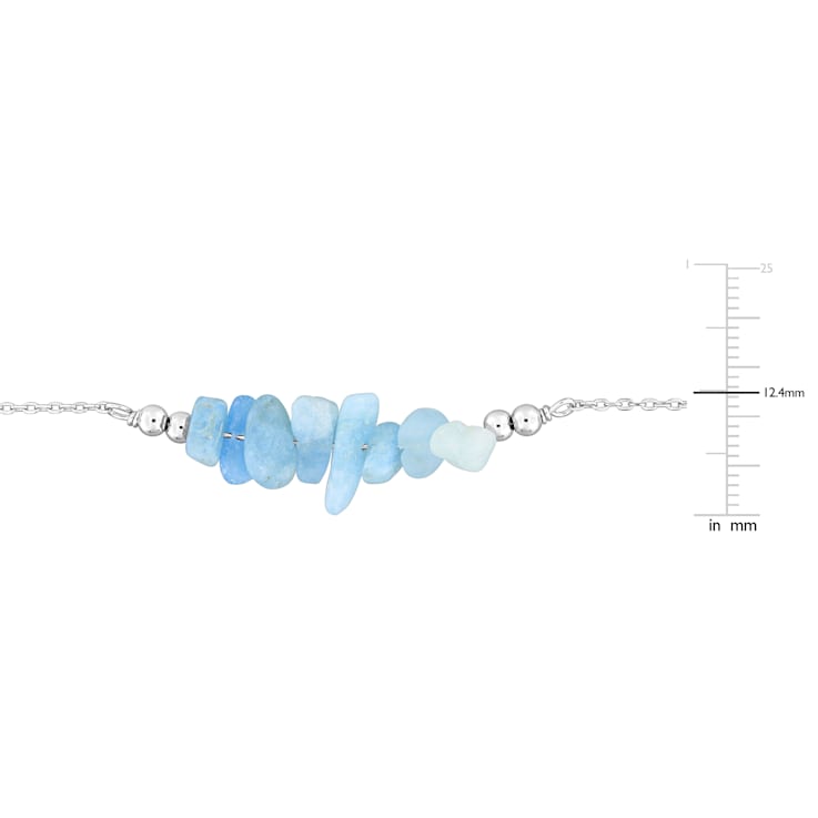 1 CT TGW Aquamarine Bead Chain Bracelet in Sterling Silver