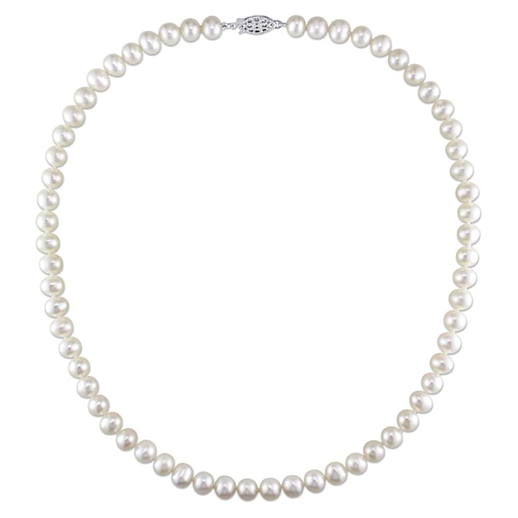 6.5 - 7 MM Freshwater Cultured Pearl 18" Strand with Sterling
Silver Clasp