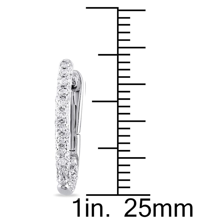1/2 CT TW Diamond Hoop Earrings in 10k White Gold
