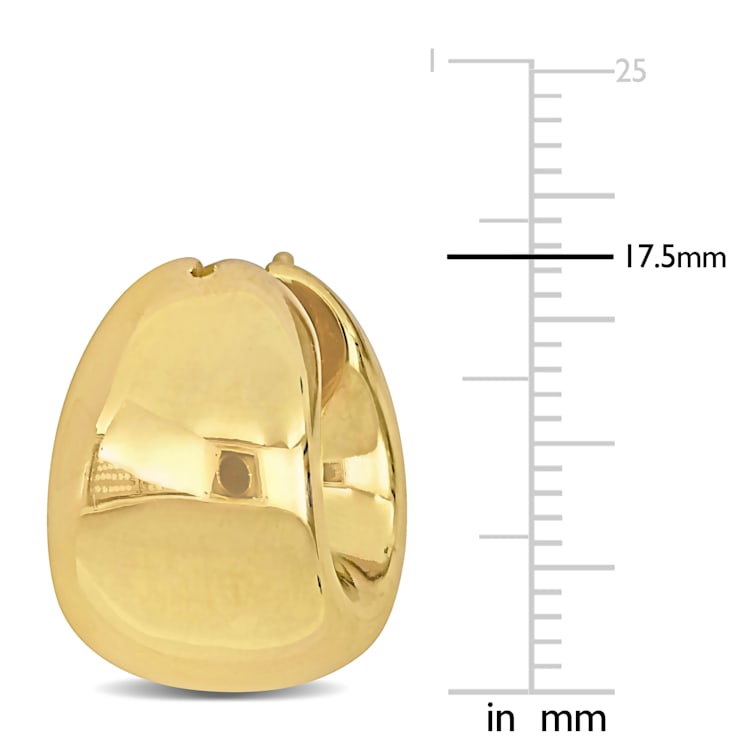 17.5mm Wide Polished Huggie Earrings in 14k Yellow Gold