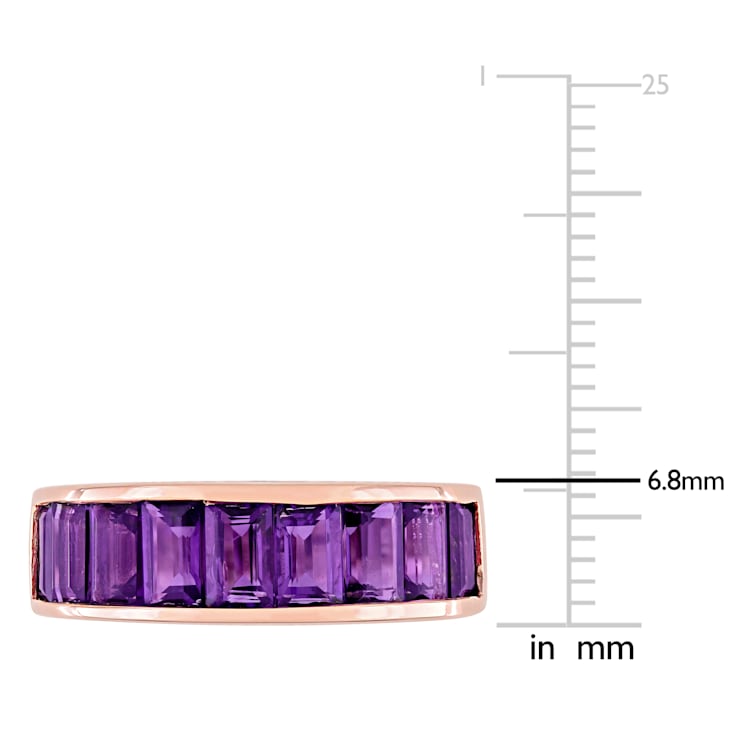 2 1/3 CT TGW African-Amethyst Semi-Eternity Band In Rose Gold Plated
Sterling Silver