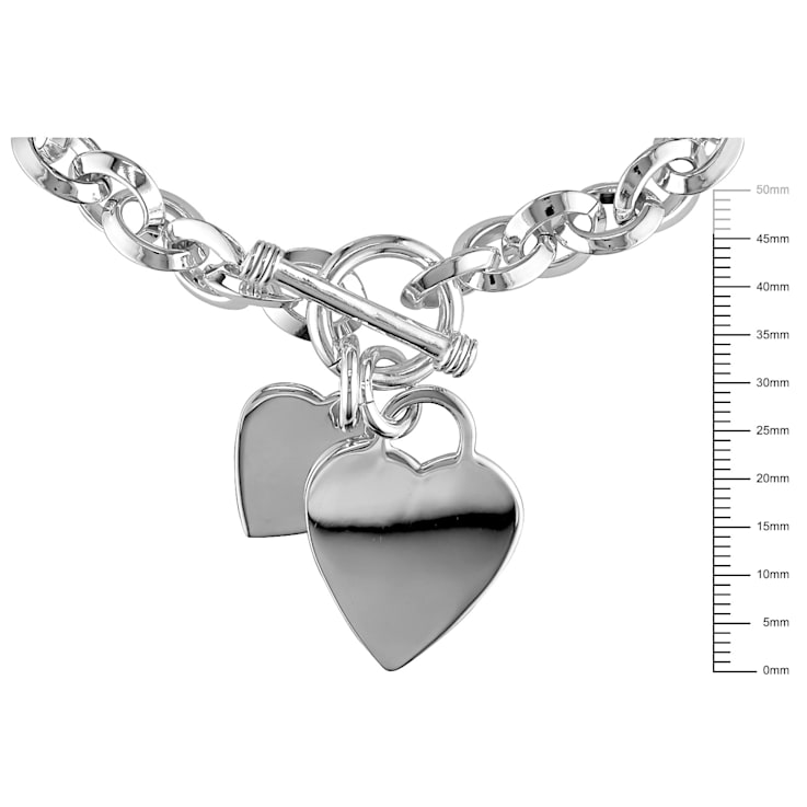 Heart Charms Charm Bracelet in Sterling Silver
