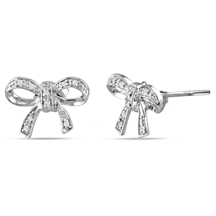 Bow deals diamond earrings
