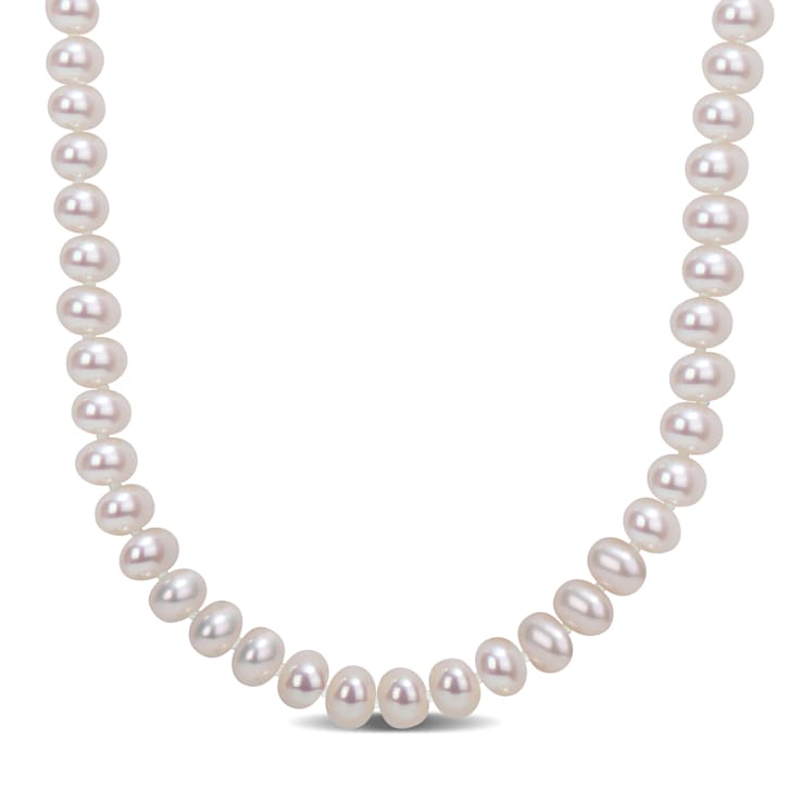 5 - 6 MM Freshwater Cultured Pearl 18" Strand with Sterling Silver Clasp