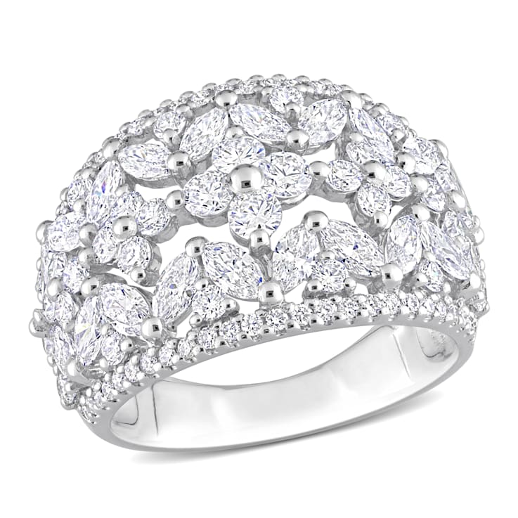 3 3/8 CT TGW Lab Grown Diamond Wide Band Ring in 14K White Gold