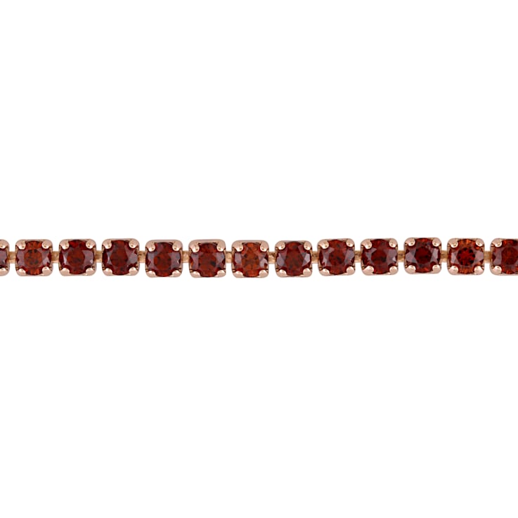 3 3/4ctw Garnet Tassel Bolo Bracelet in 18K Rose Gold Over Sterling Silver