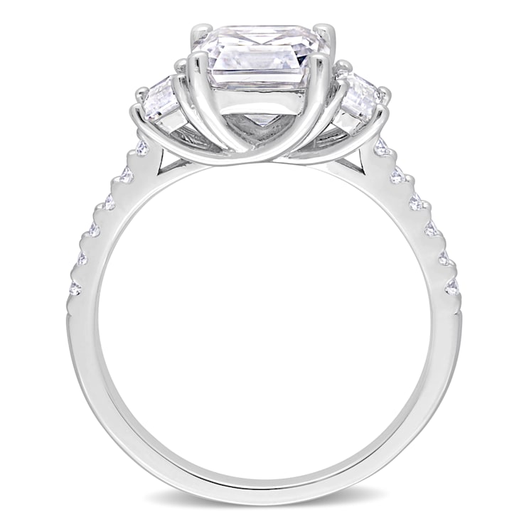2 5/8 CT TGW Created Moissanite 3-Stone Ring in Sterling Silver