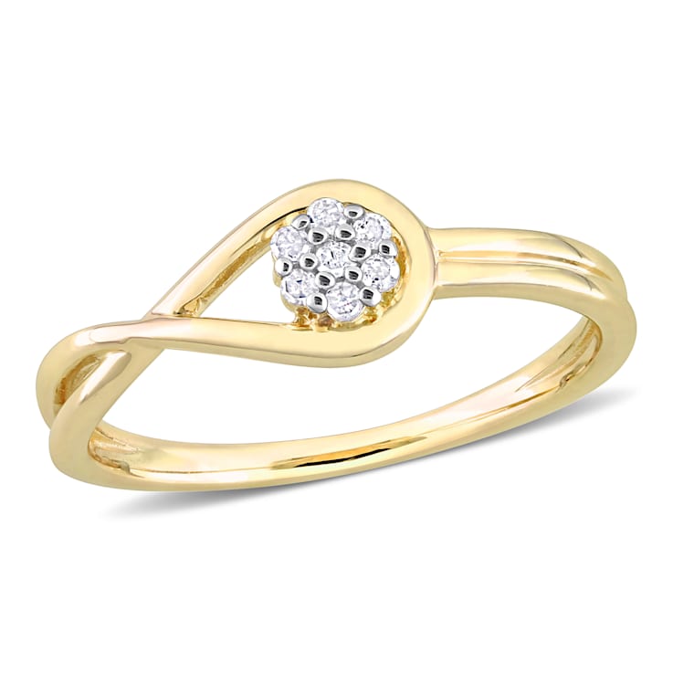 Diamond Accent Infinity 18K Yellow Gold Over Sterling Silver Promise Ring