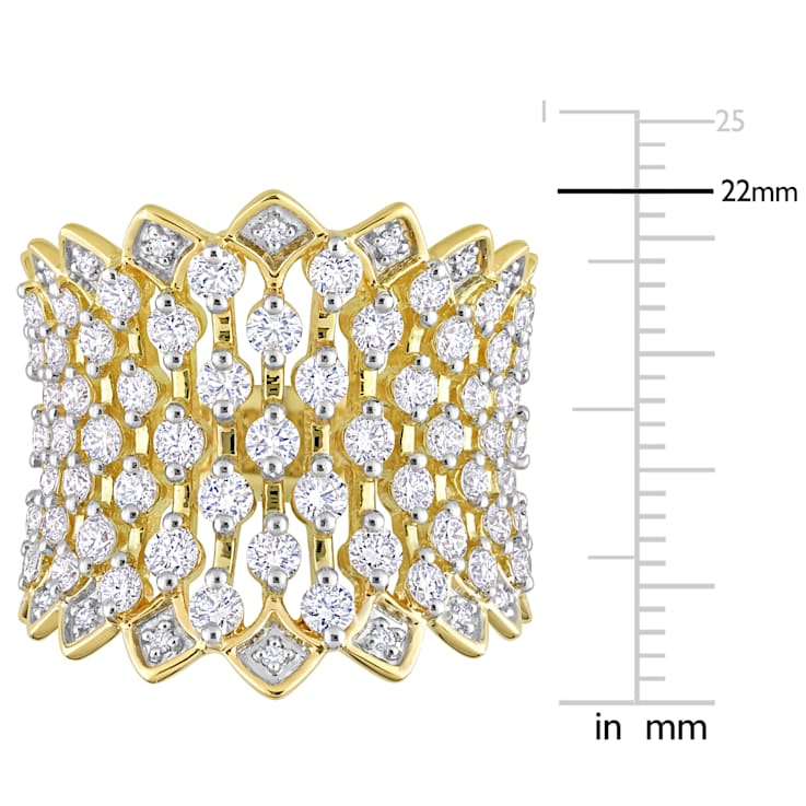 2 1/3 CT TGW Lab Grown Diamond Wide Band Ring in 14K Yellow Gold