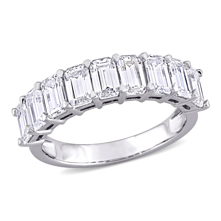 2-3/4 CT DEW Created Moissanite Semi Eternity Ring in 10K White Gold