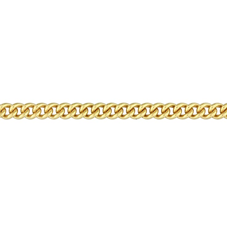 4.4MM Curb Link Chain Bracelet in 18K Yellow Gold Over Sterling Silver