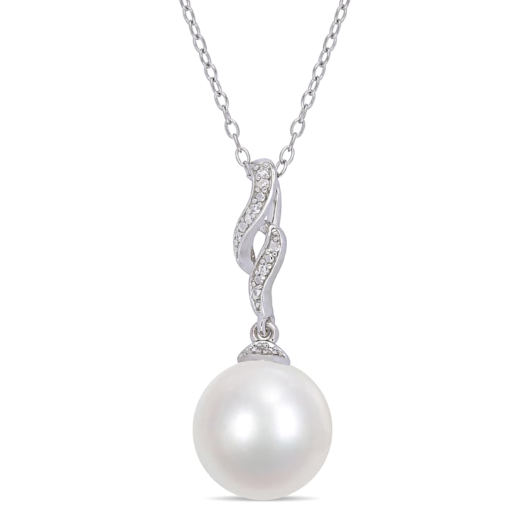 週間売れ筋 11-12MM Pendant Twist Diamond and Pearl Cultured Freshwater アクセサリー