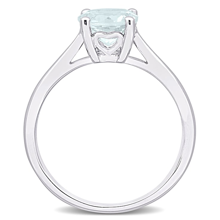 1 1/7 CT TGW Aquamarine Solitaire Ring in Sterling Silver