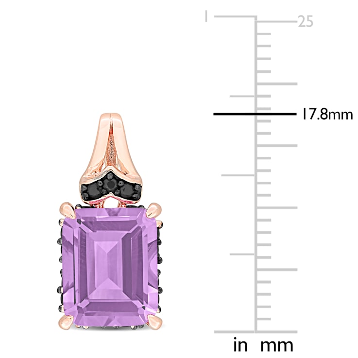 6 3/4 CT TGW Rose de France and Black Sapphire Earrings in Rose Plated
Sterling Silver