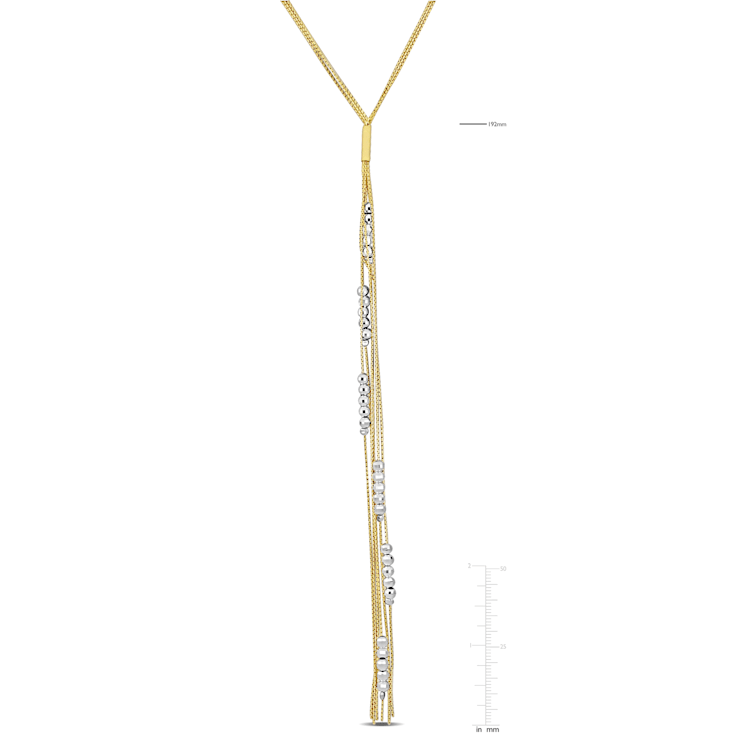 Lariat Necklace in 14K Gold Over Sterling Silver