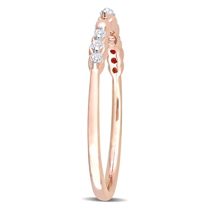 1/10ctw Diamond Promise Ring in 18K Rose Gold Over Sterling Silver
