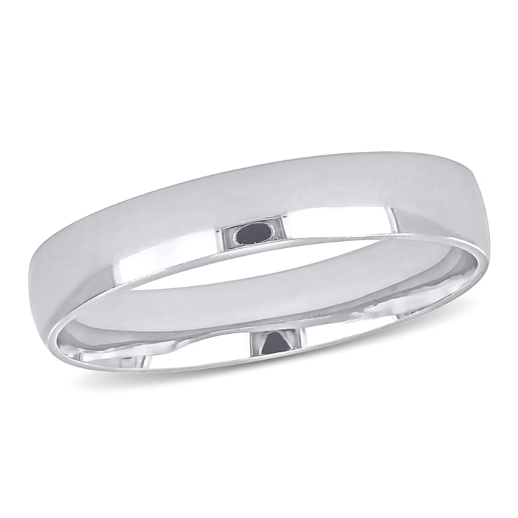 Ladies 4mm Polished Finish Wedding Band in 14K White Gold