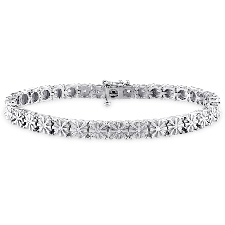 1/2 CT TW Diamond Tennis Bracelet in Sterling Silver