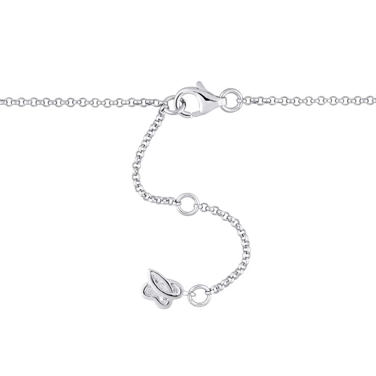 8-8.5 MM Freshwater Cultured Pearl and Diamond Accent Pearl Pendant with
Chain in Sterling Silver