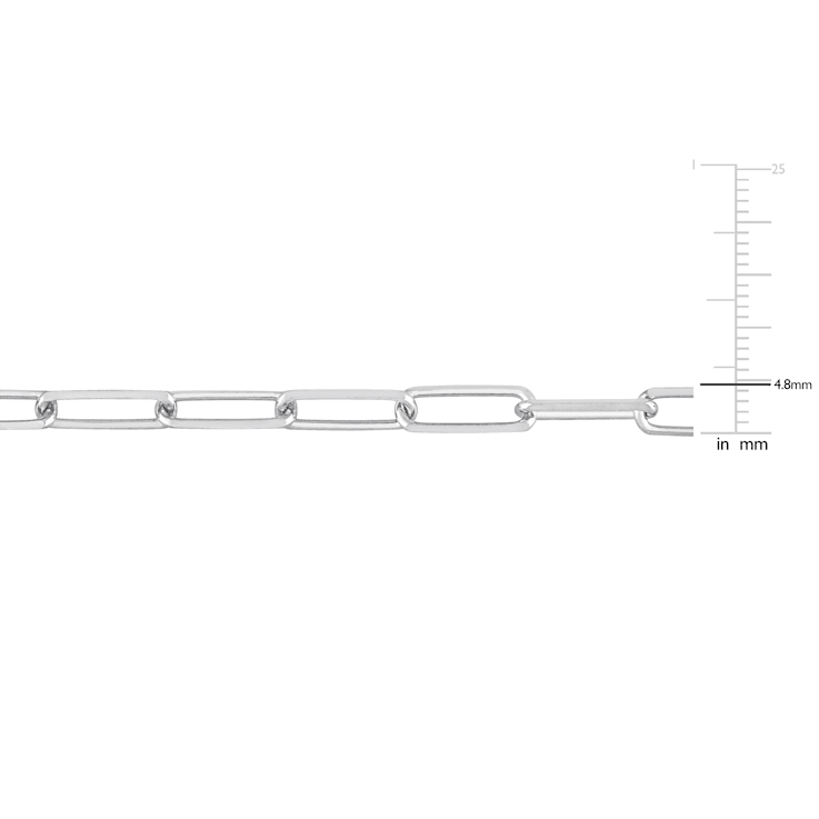5MM Diamond Cut Paperclip Chain Necklace in Sterling Silver