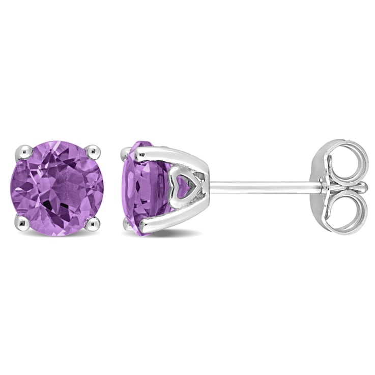 1 1/3 CT TGW Amethyst Stud Earrings in Sterling Silver