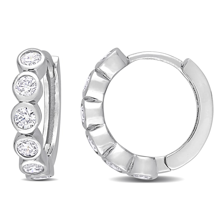 2 1/6 CT TGW Cubic Zirconia Hoop Earrings in Sterling Silver