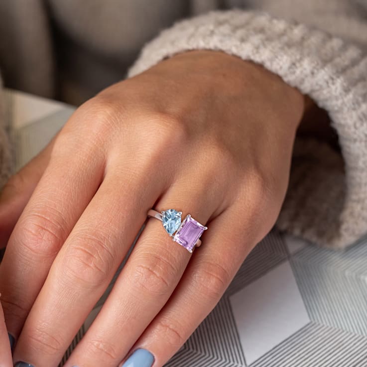 Pink amethyst engagement ring outlet