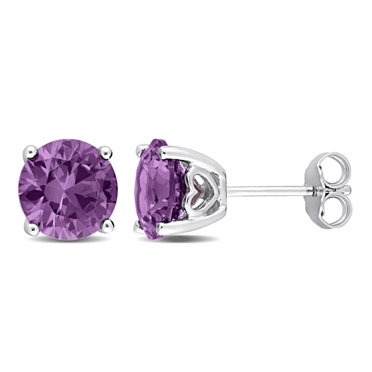 4 5/8 CT TGW Simulated Alexandrite Stud Earrings in Sterling Silver