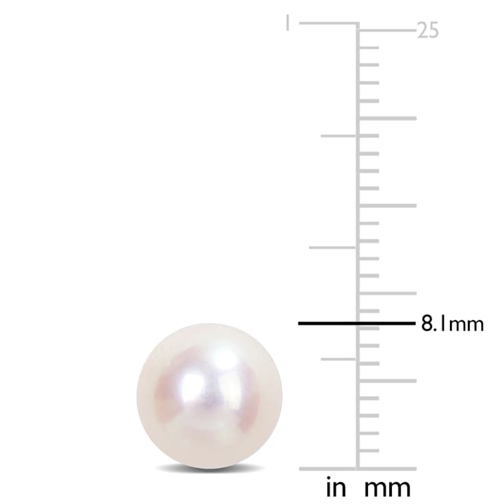 8-8.5MM Freshwater Cultured Pearl Stud Earrings in 14K Yellow Gold