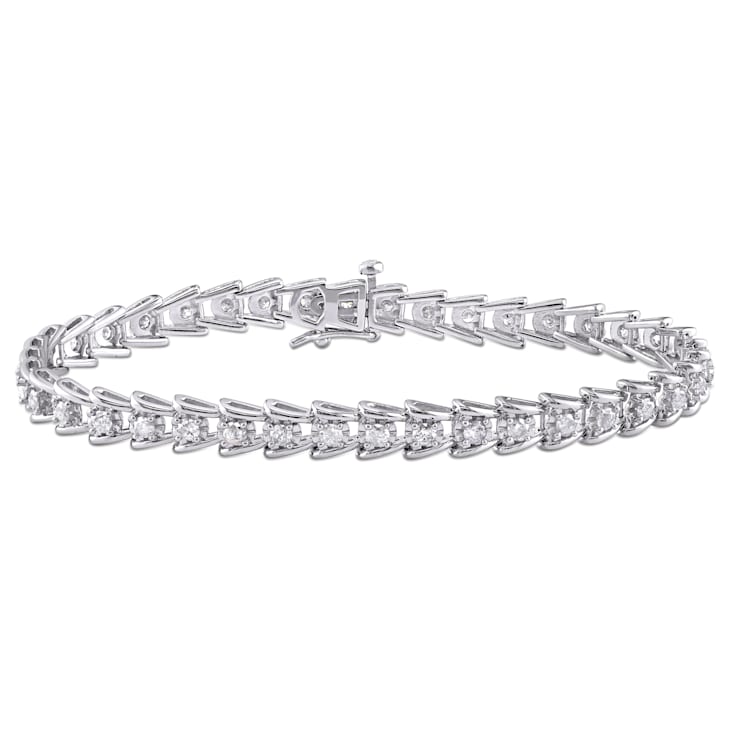 2 CT TW Diamond Tennis Bracelet in Sterling Silver