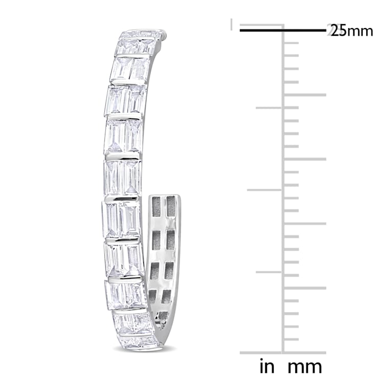 1 7/8 CT TW Diamond Open Hoop Earrings 14K White Gold