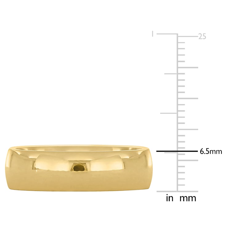 Men's 6.5mm Polished Finish Comfort Fit Wedding Band in 14K Yellow Gold