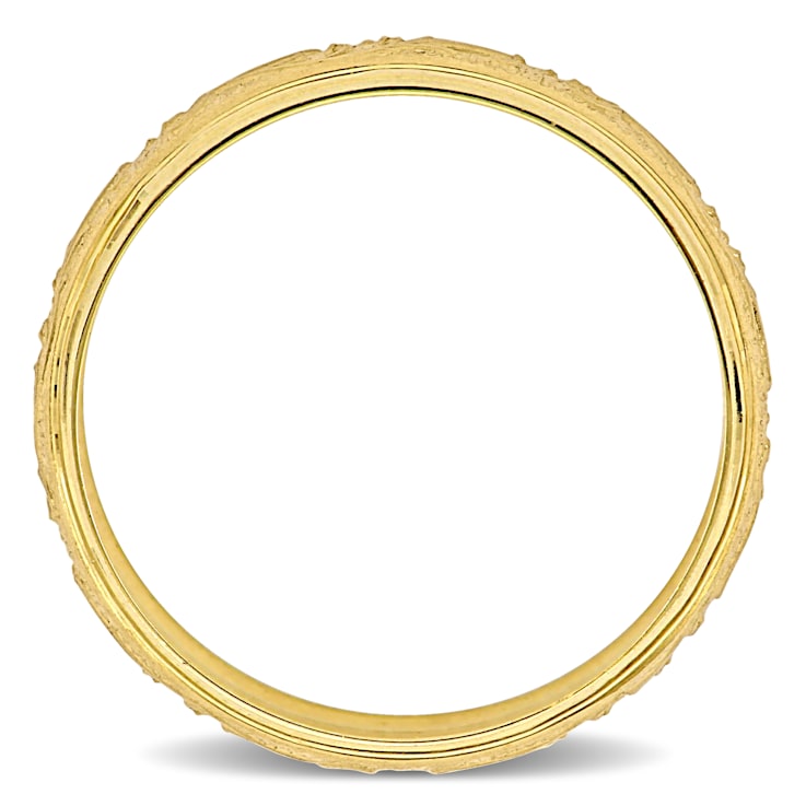 Ladies 6mm Antique Filigree Wedding Band in 14K Yellow Gold