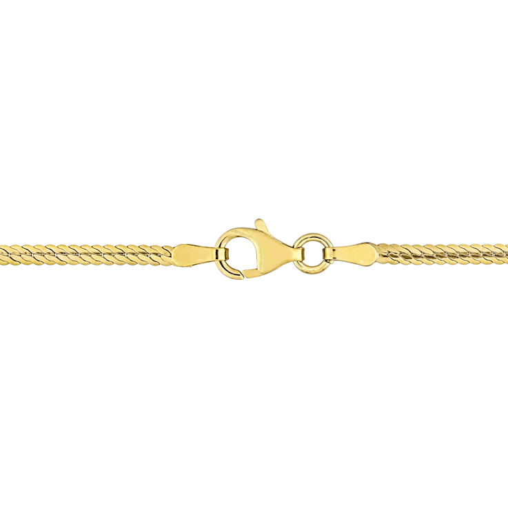 2MM Herringbone Chain Necklace in Yellow Plated Sterling Silver