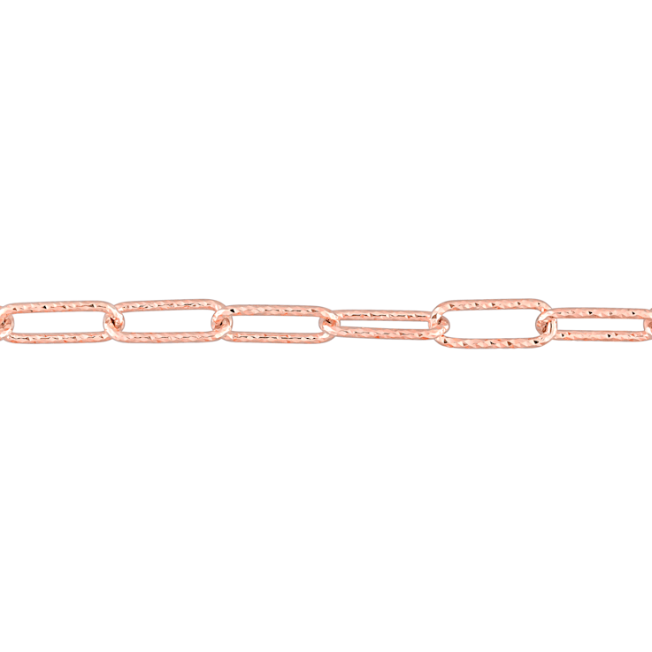 5MM Fancy Paperclip Chain Bracelet in 18K Rose Gold Over Sterling Silver