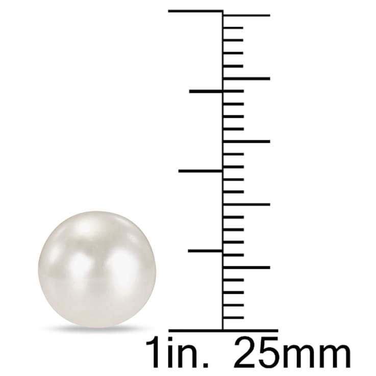 9-10MM Freshwater Cultured Pearl Stud Earrings in 14K White Gold