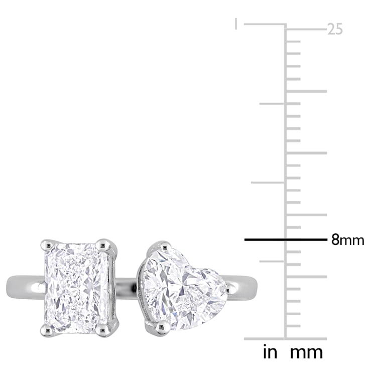 2 CT TGW Lab Grown Diamond 2-Stone Engagement Ring in 14K White Gold