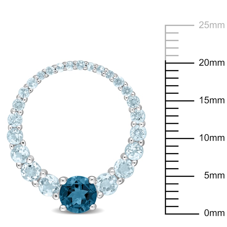 2 3/5 CT TGW Sky Blue and London Blue Topaz Graduated Open Circle
Earrings in Sterling Silver