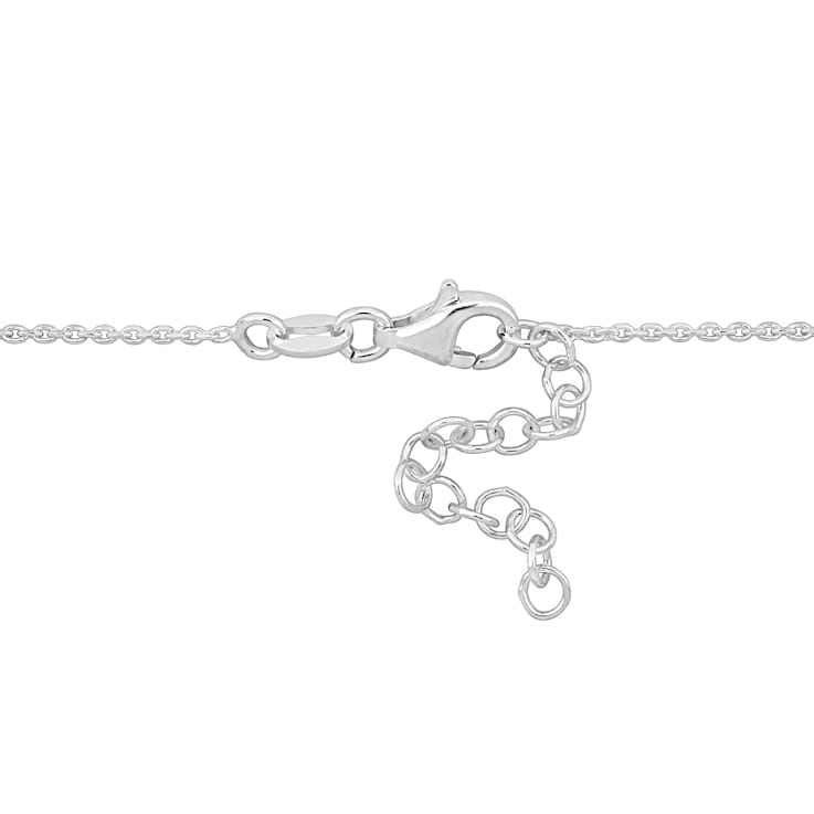 Double Heart Charm Necklace in Sterling Silver