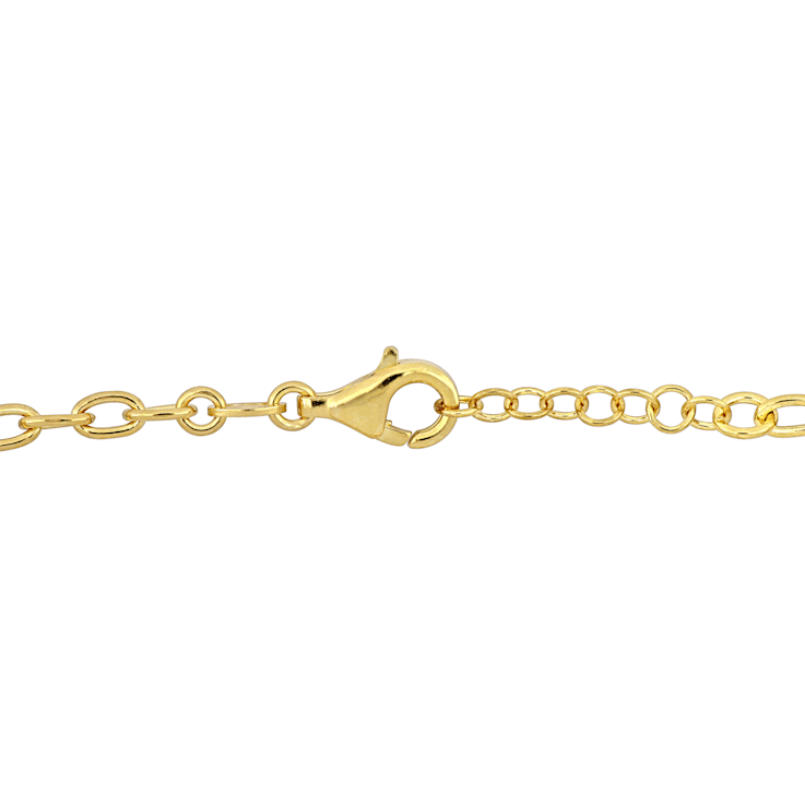 Double Oval Link Bracelet in Yellow Plated Sterling Silver